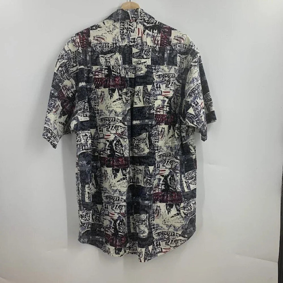Columbia Men's Vintage Fish Outdoors Print Cotton Short Sleeve Button Up Size L‎ - Picture 2 of 11